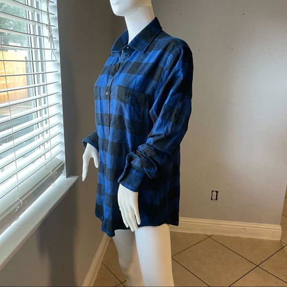 Express Men Blue checkered Plaid Buttoned Long Sleeve Shirt Top size Medium - Picture 5 of 10